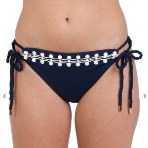 NWT La Blanca Sea Scallops Side Tie Hipster Bottom Size 8